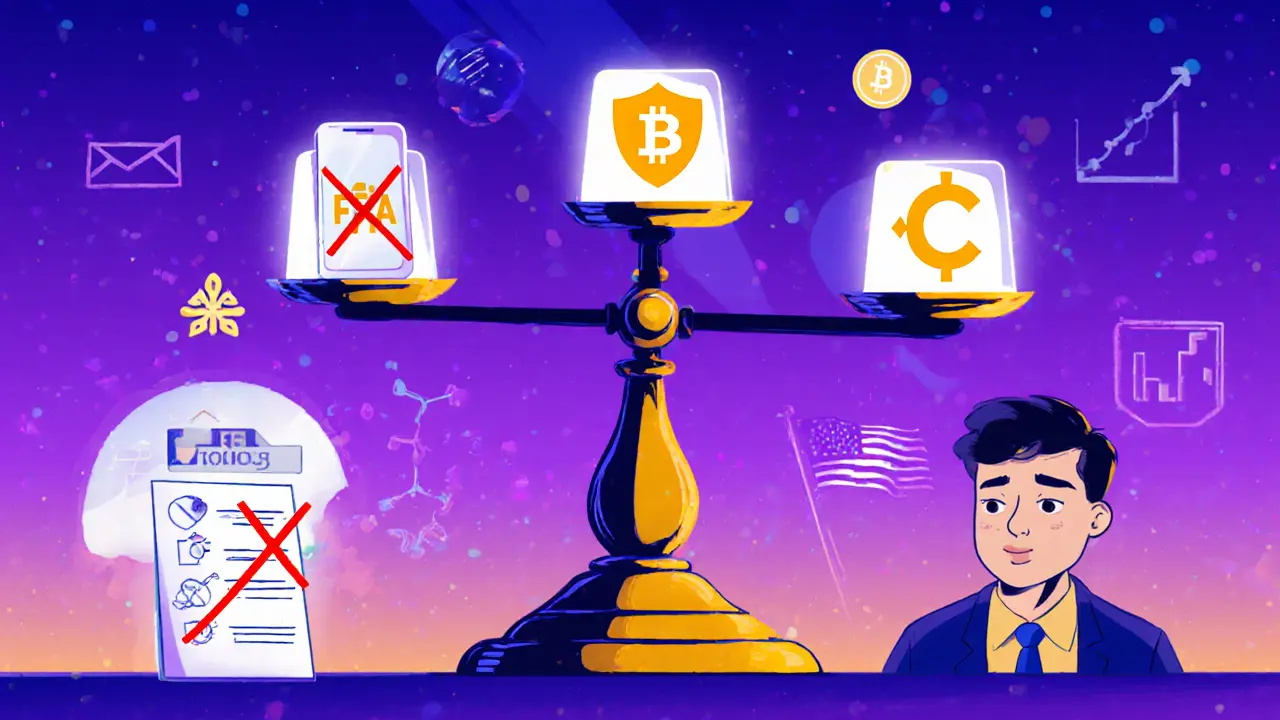 Anime scene of a scale comparing Bitlocus, Binance, and Coinbase.