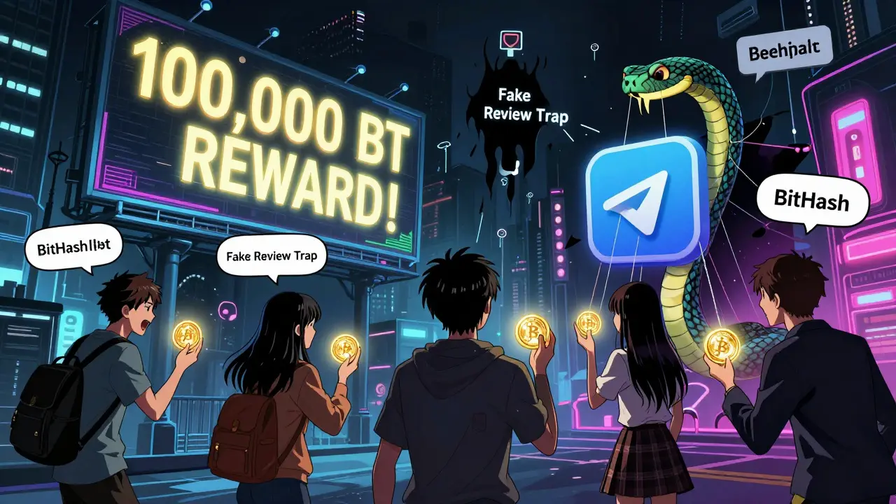 Five users are lured by a glowing Telegram bot offering crypto rewards, while their real wallets vanish into a trap.