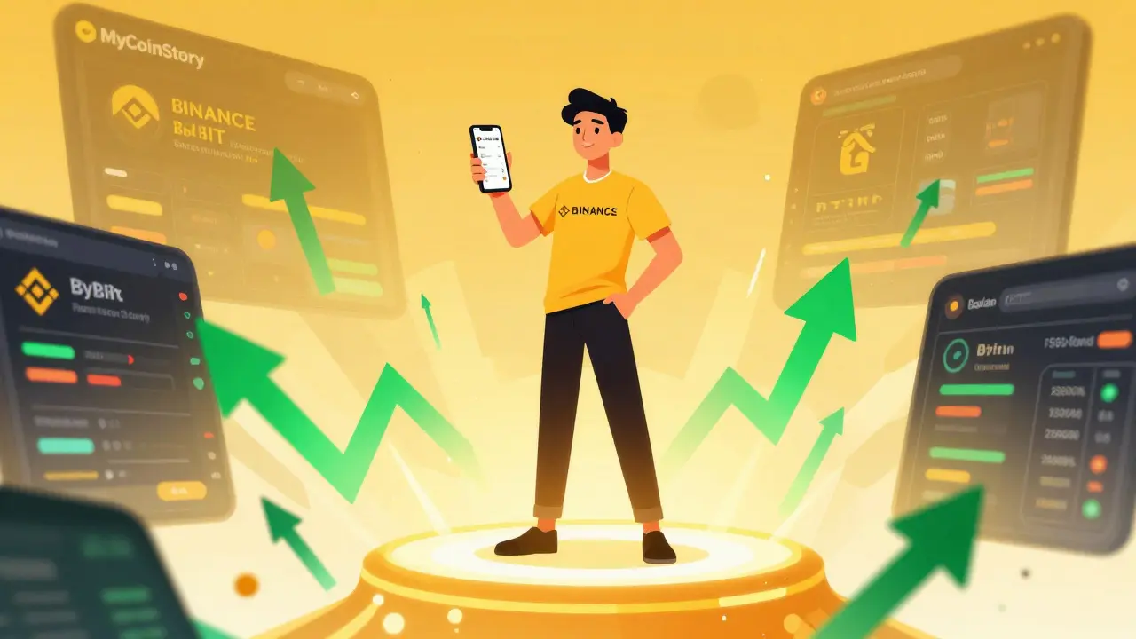 Manga style trader on secure platform with active markets