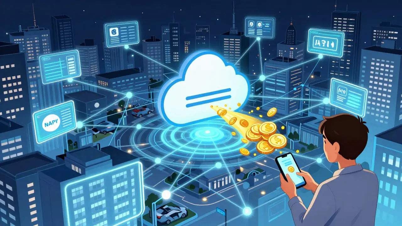Manga illustration of smart contracts automating instant insurance payouts.