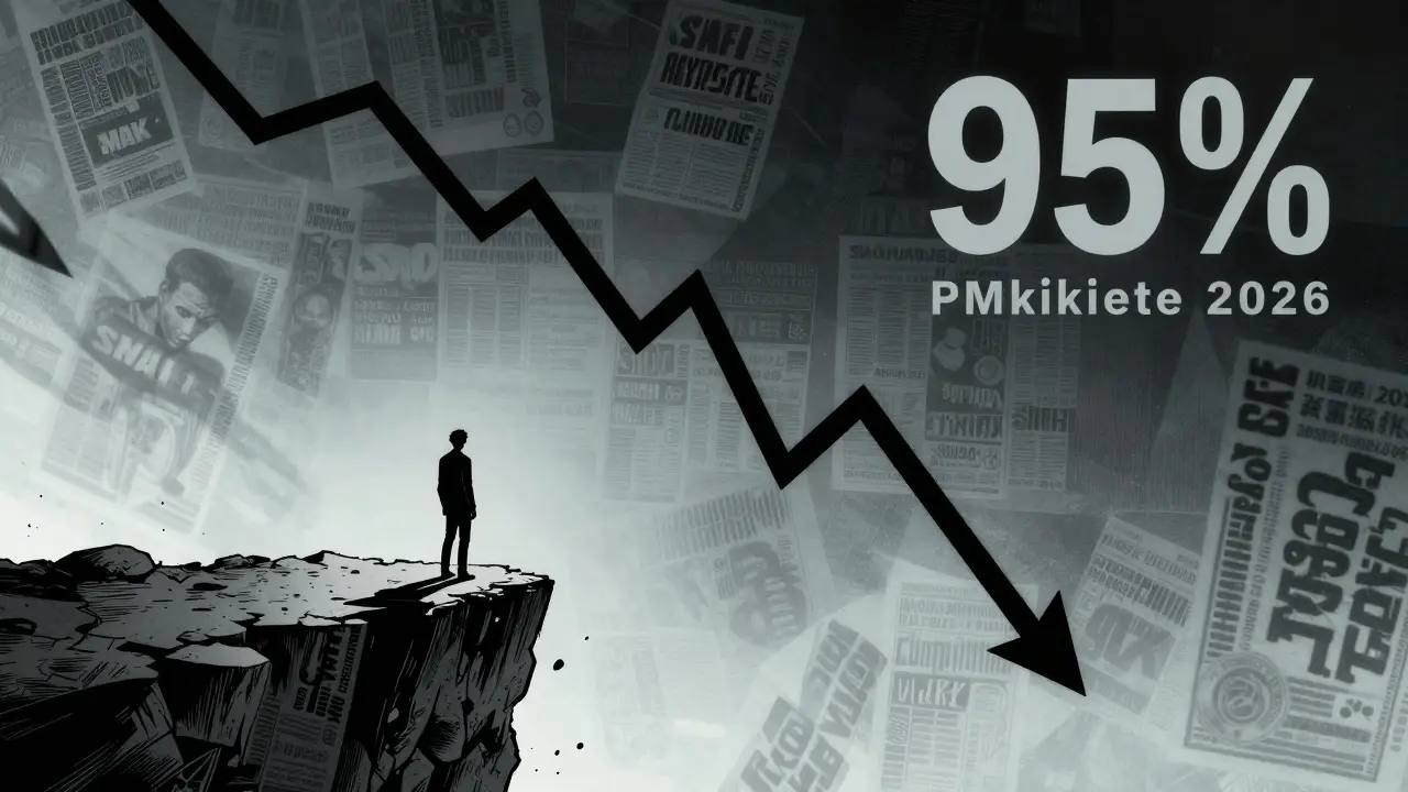 Manga style image showing a steep market crash and investor caution