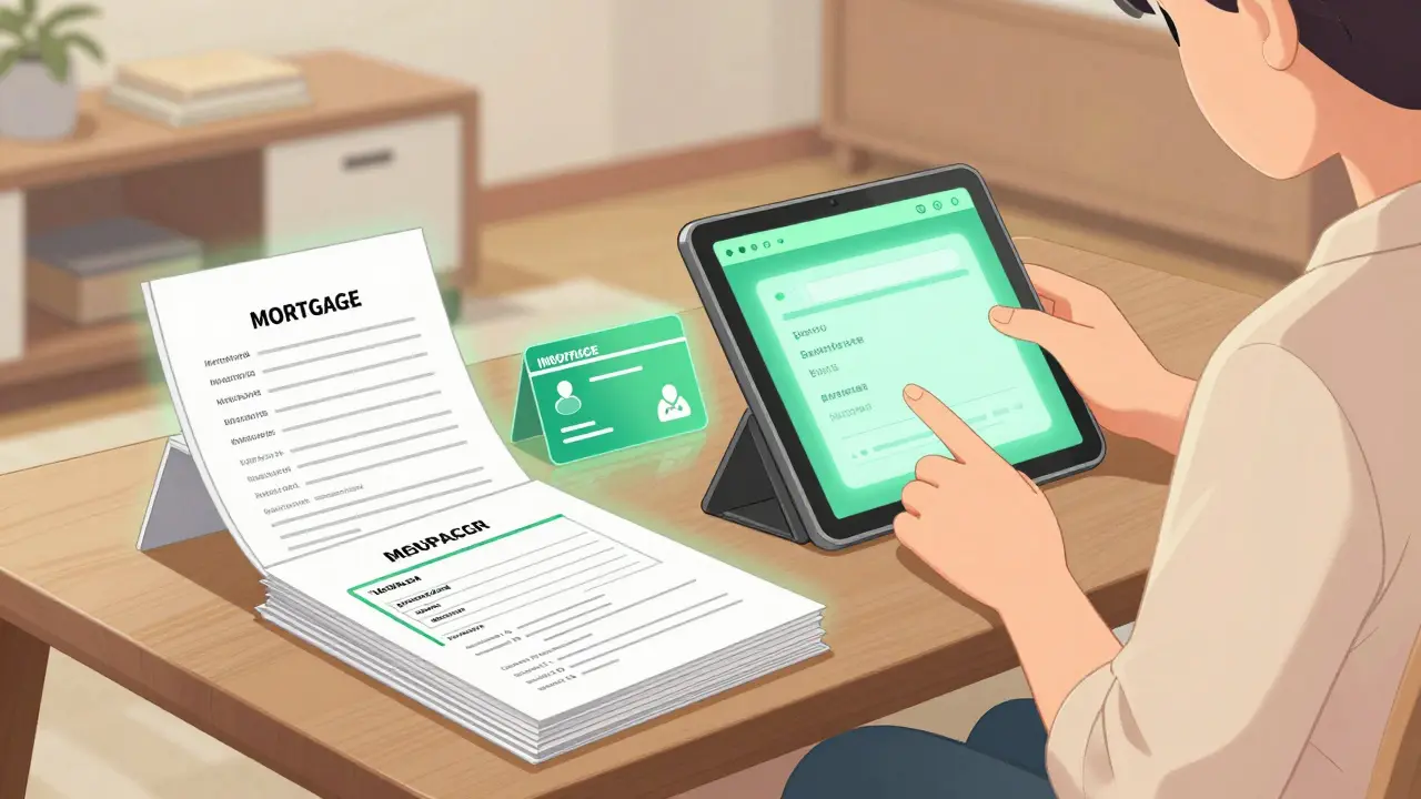 Peaceful scene of accessing organized, secure digital family documents.