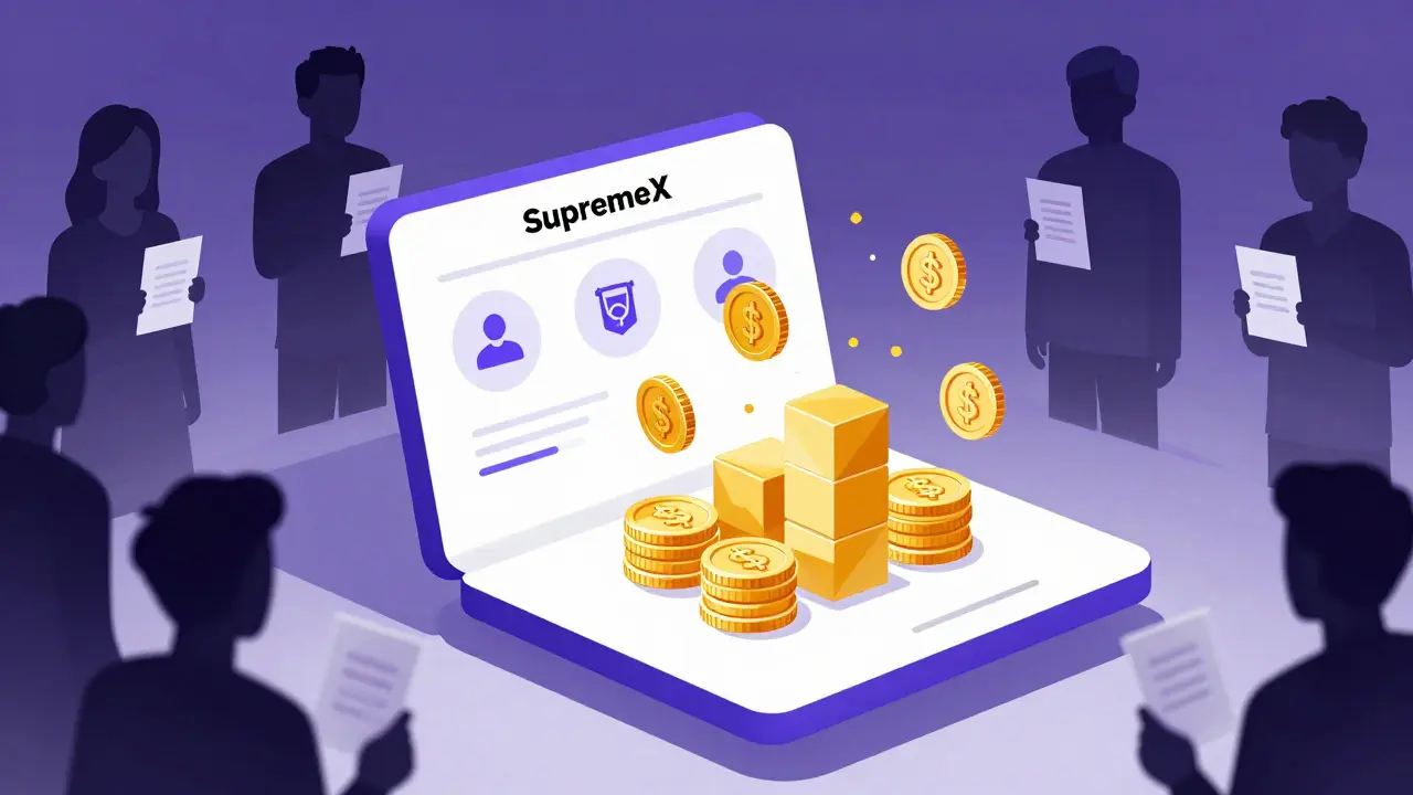 Manga illustration of SupremeX DeFi lending and governance concepts