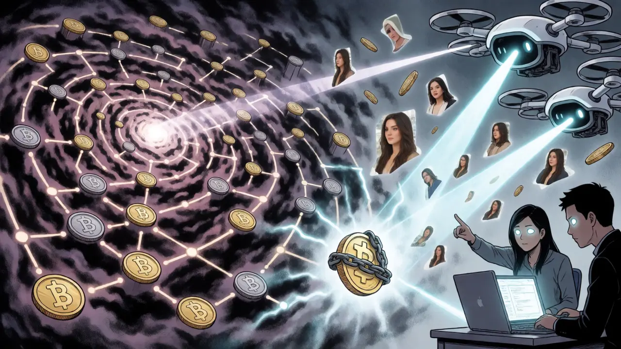 Forensic analysts trace crypto trails through a chaotic blockchain maze.