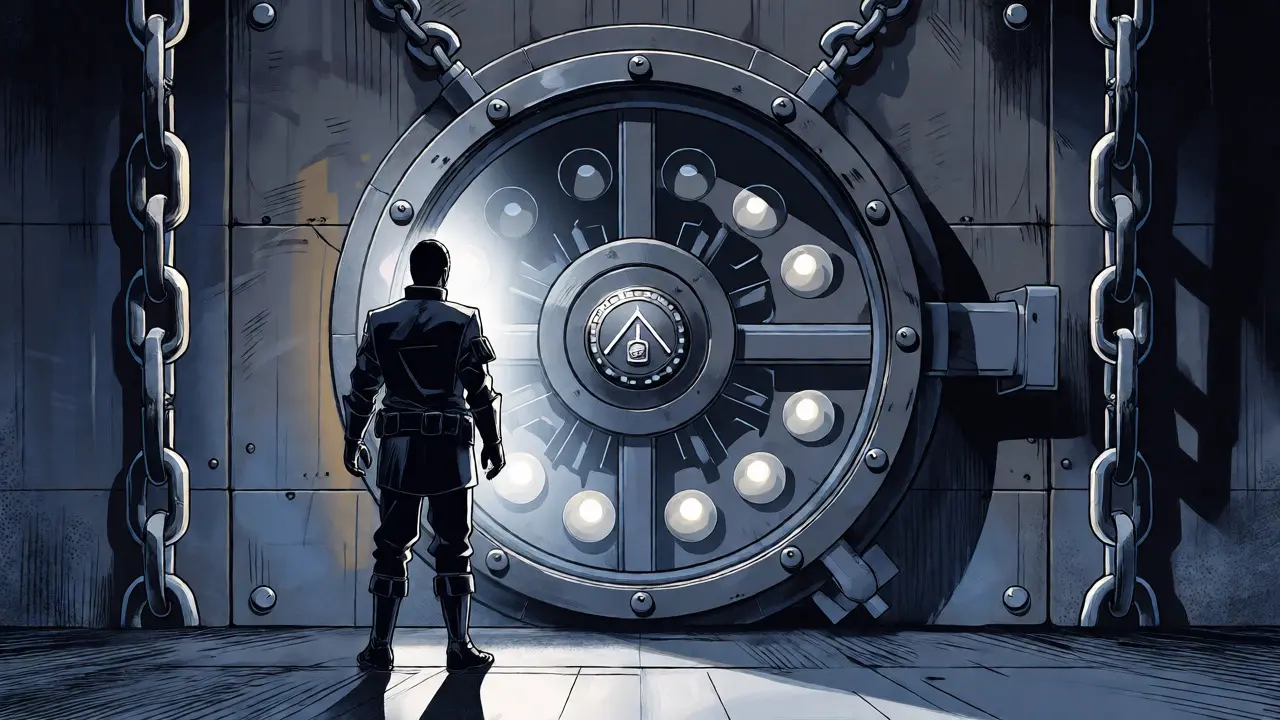 Guardian protecting a secure crypto vault