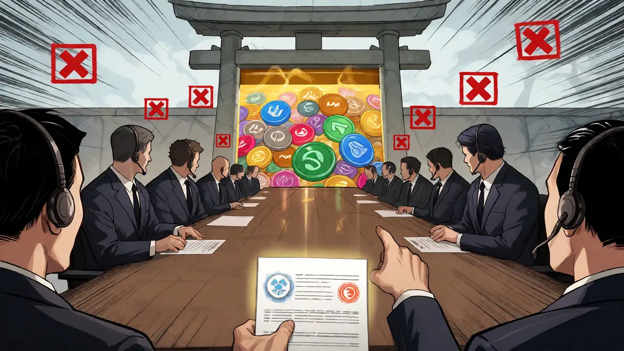 JVCEA committee rejecting meme coins at a token listing gate